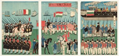 Arrival of Five Nations at Yokohama by Utagawa Yoshikazu